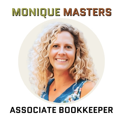 Team calendar profile image of Monique Masters at Accounting Therapy, showing availability for QuickBooks support, bookkeeping services, and client scheduling